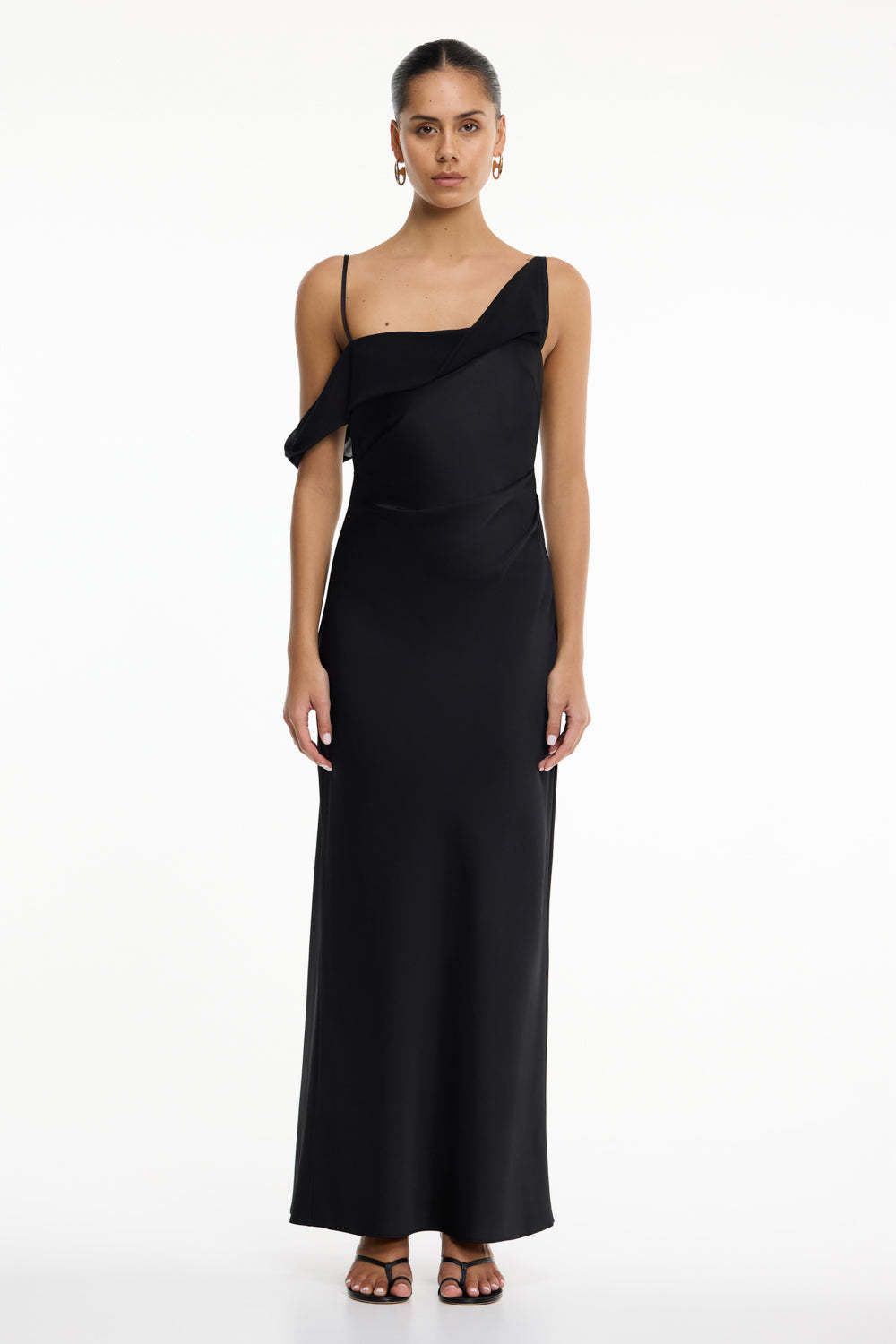 Trendy Silky Satin Sexy High Waist Fitted Spaghetti Strap Dress For Club Night Out_ecoleips.com