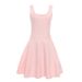 Women's Clothing Spring And Summer New French Style Small Fragrance Square Neck Temperament Pink Gentle Age Reducing Knitted Dress For Women_ecoleips.com