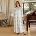 Luxury Dubai-Style Jalabiya – Embellished Rhinestone Robe With Floral Print (Light Pink, S-XXL) – Premium Polyester Modest Evening Dress_ecoleips.com