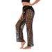 Women's Clothing Fashion Hollow Sexy Casual Temperament Beach Pants Hand Hook Loose Knitted Wide Leg Pants Trousers_ecoleips.com