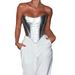 Aria Basics Aria Basics New European And American Women's Fashion 2024 Summer Metallic Color Corset Sexy Base Shirt Tube Top Wholesale_ecoleips.com