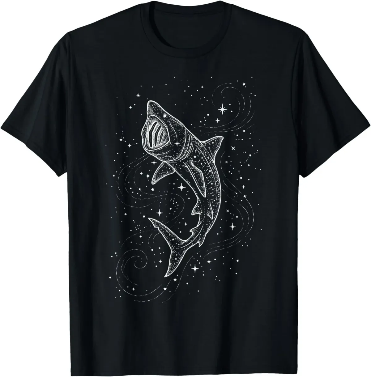 Women's T-Shirts Basking Shark Galaxy Men's Short Sleeve T-Shirt_ecoleips.com