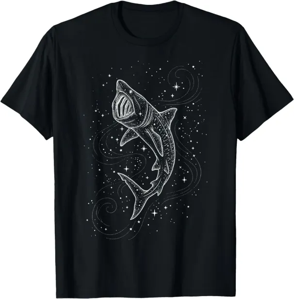 Women's T-Shirts Basking Shark Galaxy Men's Short Sleeve T-Shirt_ecoleips.com