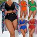 Women's Clothing Sexy High End Multi Color Sexy Printed Bikini Bikini Three Piece_ecoleips.com
