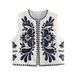 Aria Basics Aria Basics Best-selling Cross-border Foreign Trade European And American Clothing ZA Fashion Sleeveless Embroidered Vest_ecoleips.com