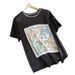 Women's Clothing T Shirt Women's Printed Summer Mulberry Silk Short Sleeved Thin Top_ecoleips.com