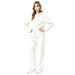 Women's Warm Cardigan Hooded Sweatshirt Set Autumn Winter Casual Suit Zipper Top Wide Leg Pants Sportswear_ecoleips.com