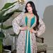 Elegant Embellished Muslim Abaya Dress Set For Women - Long Sleeve Flowing Maxi Dress With Crystal Rhinestones, Lightweight & Breathable, S-Xxl_ecoleips.com