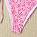 Women's Floral Print Bikini Set Sexy Bandeau Top with Adjustable Tied Closure High-Cut Bottoms for Beach And Pool_ecoleips.com