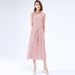 Women's Clothing Original Design Solid Color Splicing Medium And Long Loose Pleated Light Dress_ecoleips.com