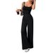 Elegant Sleeveless Wide-Leg Jumpsuit For Women, Soft Milk Silk Textured Lounge To Office One-Piece With Crinkle Texture_ecoleips.com