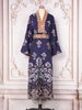 Women’s Clothing Muslim Women's Splicing V Neck Long Sleeved Muslim Dress Spring New Beaded Dress Long Skirt_ecoleips.com