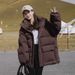 Women's Quilted Hooded Puffer Jacket – Korean-Inspired Slim Fit Winter Coat (S-XL, Black/White/Blue)_ecoleips.com