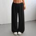 American Style Women's Loose Casual Drawstring Sports Wide Leg Yoga Pants Flared Pants Boutique Clothing_ecoleips.com