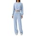 Aria Basics Aria Basics New European American Style Cross-border Bestseller: Spring-summer Women's 2-piece Sportswear Set With Front-fold_ecoleips.com