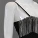 INS Style Women's Low Cut, Beautiful Back, Sexy Rhinestone Tassel Strap, Short Tank Lady Top, T-shirt Trendy_ecoleips.com