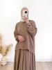 Verve 2025 Spring Women's Muslim Clothing Set Loose Long Sleeve Shirt And Skirt_ecoleips.com