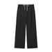Women's Fashion Wide-Leg Pants – Stylish Double-Waist Trousers For Casual & Office Wear (Blue, Brown, Black, Beige, Gray, Cream Stripe)_ecoleips.com