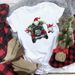 Merry Christmas Tree Santa Claus White Simple Cute Base Shirt Fashionable Short-Sleeve Women's Top T-Shirt_ecoleips.com