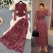 Women's French Romantic Style Red Floral Print Two Piece Set Slim Fit Elegant Waist Cinching Retro Suit for Autumn_ecoleips.com
