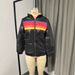 Trendy Zip-Up Hooded Jacket - Women’S Cropped Quilted Coat With Color-Block Design (Black/Blue-Red, Xs-Xxxl)_ecoleips.com
