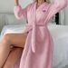 Aria Basics New European American Foreign Trade Product For Cross-border 2025 Autumn Winter: Women's Plush Robe With Belt And_ecoleips.com