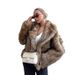Trendy Faux Fur Coat For Women - Oversized Short Jacket With Lapel Collar, Warm Winter Outerwear Streetwear Fashion, Stylish Wolf Grey Coat For Casual_ecoleips.com