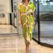 Women's Clothing High Waist Shirt Dress Lapel Medium Length Short Sleeved Single Breasted Fashion Dress_ecoleips.com