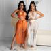 Women's Clothing Women's Sexy Hollow Tassel Knitted Beach Skirt Suit_ecoleips.com