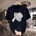 New Cotton Fashion Sense Printing Short-sleeved T-shirt Unisex Men Summer Tide Loose Hundred Tops_ecoleips.com