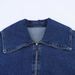 Women's High-Waist Denim Jacket & Jeans Set - Urban Casual Zippered Outfit For Everyday Wear (XS/S/M/L)_ecoleips.com