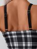 Women's Plaid One Piece Swimsuit V Neck Summer Fashion Slim Fit Polyester Swimwear For All Seasons_ecoleips.com