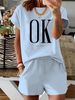 Women’s 2 Piece Outfit Set – Oversized Graphic T-Shirt And Biker Shorts Matching Set, Casual Summer Lounge Tracksuit For Daily Wear-369_ecoleips.com