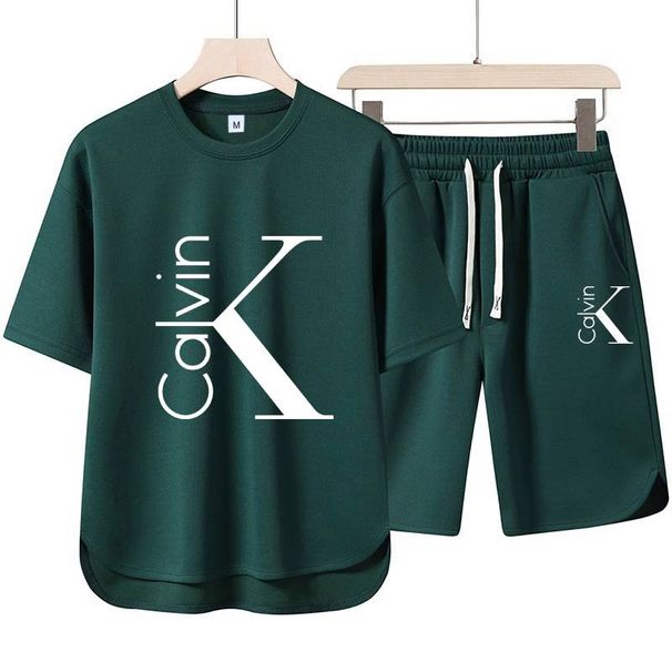 2026 Summer Trendy Brand Round Neck Retro Trendy Short Sleeve Two Piece Set New Sports And Leisure Set_ecoleips.com