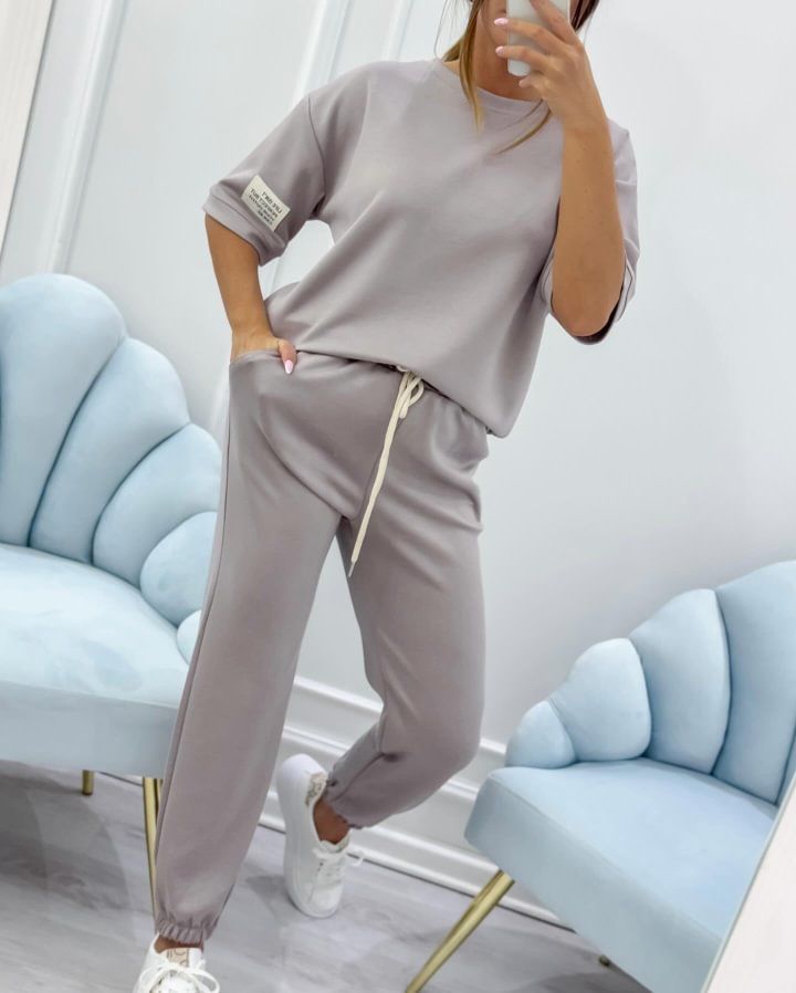 Women's Fashion Casual Suit Set Offset Printed Summer Pant Sets_ecoleips.com