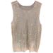 Women's Goddess Style Rhinestone Mesh Vest Sleeveless Top Hot Bling Bling Sparkling Hollow Out Design For Special Occasions_ecoleips.com