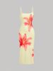 Floral Print Slim Fit Suspender Waist Dress European American Style Summer New Arrival Sexy Simple Fairy Women's Clothing_ecoleips.com