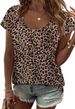 WIHOLL Womens Summer Tops Cap Short Sleeve Shirts Button Down Blouses U Neck T Shirts Fashion Clothing_ecoleips.com