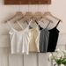 1pcs Women Knitted Crop Tops Solid Laces Sling Tops Knitwear Tank Top Girls Sexy Slim Camisole Sweet Short Vest With Padded Cups_ecoleips.com