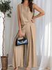 Women's Clothing Wide Leg Pants Casual Fashion Solid Color High Waist Loose Suit_ecoleips.com