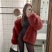 Luxury Faux Fur Coat For Women - Mid-Length Winter Coat With Fox Fur Collar, Warm & Stylish Outerwear_ecoleips.com