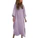 Elegant Solid Color Asymmetrical Maxi Dress With Button Details And Pockets For Women Versatile Solid Colors_ecoleips.com