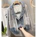 Aria Basics Aria Basics 2025 Plus Size Women's Clothing Autumn/Winter Korean Style Vintage Personality Patchwork Denim Jacket Casual Knit_ecoleips.com