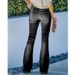 Vintage High-Waisted Flared Jeans For Women - Stretch Denim With Multiple Buttons & Washed Finish - Plus Size Available_ecoleips.com