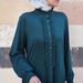 2025 Spring Summer New Sleeve Ruffled Stand Collar Muslim Robe Conservative Women's Long Dress_ecoleips.com