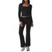 DiYun European American Sports Long-sleeve T-shirt Casual Pants Two-piece Set For Women, 2025 Autumn And Winter,_ecoleips.com