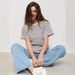 Women's Elegant Black White Striped T-Shirt European American Style round Neck Short Sleeve Breathable Polyester Commuting Top_ecoleips.com