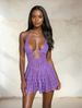 European American Style Women's Beach Cover up Sexy Knitted Short Skirt Backless Dress Hollow out Detail Bikini Vacation Wear_ecoleips.com