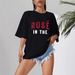 Women's Relaxed Fit Cotton-Soft Graphic Tee Breathable Everyday T-Shirt Street Style Comfort Black_ecoleips.com
