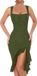Women's Clothing Women's Clothing U Neck New Sexy Slim Mesh Splicing Suspender Dress Evening Dress Bandage_ecoleips.com